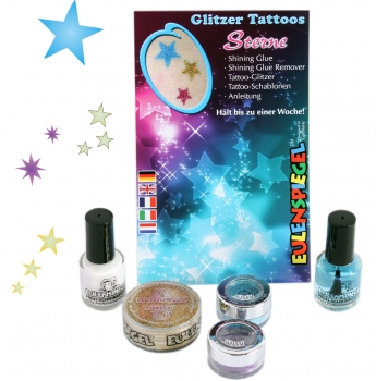 Glitzer Tattoo Set Sterne